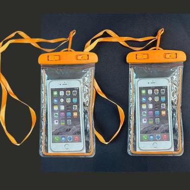 Imagem de Kit 2 Capa Bolsa Para Celular Laranja - GENERICA