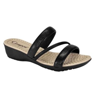 Imagem de Tamanco Campesí Anabela Comfort CP083 Preto, Preto, 35