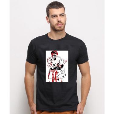 Imagem de Camiseta masculina Preta algodao Muhammad Ali e Bruce Lee Lutadores