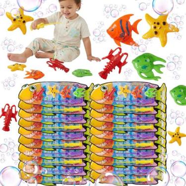 Imagem de Kit 20 Brinquedos De Pescaria Divertido Educativo Com Peixe Colorido P