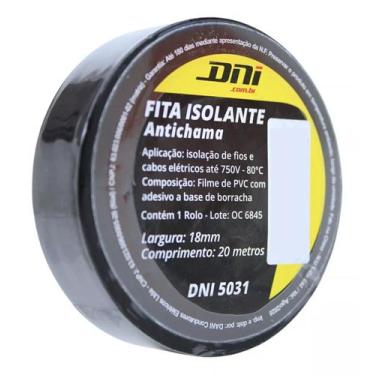 Imagem de Fita Isolante Pvc DNI Preta Antichama Uso Geral 18mm x 20 Metros