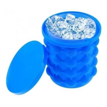 Imagem de Balde Gelo Silicone Ice Genie Faz 40 Cubos Azul - Western Home