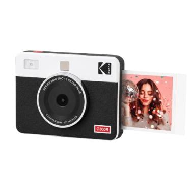 Imagem de Câmera Instantânea e Impressora Fotográfica Kodak Mini Shot 3 Retro 7,6 x 7,6 cm, portátil, sem fio, compatível com iOS e Android, Bluetooth, tecnologia 4Pass de foto de verdade em alta definição e acabamento laminado, qualidade premium - branco