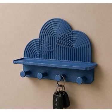 Imagem de Porta-Chaves de Parede Arco-Íris com Prateleira Estilo Boho Organizado