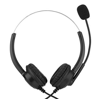 Imagem de 01 Fone de ouvido Call Center, fone de ouvido para jogos, durável, 360°, fone de ouvido com fio para negócios, escritório, casa, call center (duplo 3,5 mm)