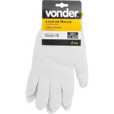 Imagem de Luva De Malha 3 Fios Lmv 3 Branca Encartelada - Vonder