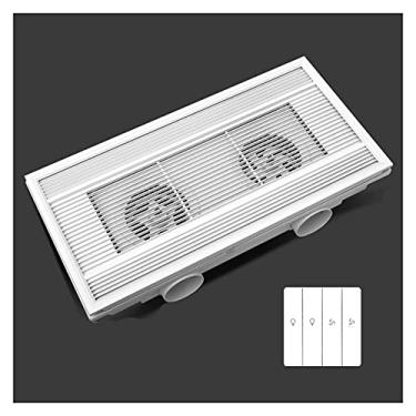 Imagem de Fã exausto Teto integrado 30 × 6 0 cm Ventilador de exaustão ultra-fino dual-motor exaustor com válvula de retenção e interruptor de alumínio cozinha de alta potência ventilante Ventiladores de ventil