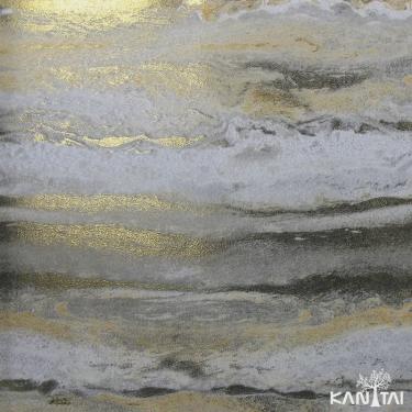 Imagem de Papel de Parede Kan Tai tnt Textura Formas Abstratas Dourado, Bege, Cinza Coleção White Swan