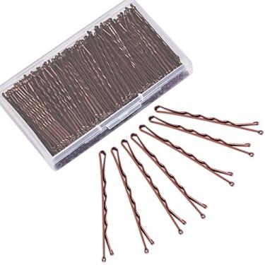 Imagem de Bobby Pins, MORGLES 240 peças grampos marrom ondulados acessórios de cabelo com caixa para mulheres meninas (marrom, 5,5 cm)