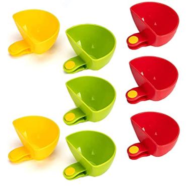Imagem de Clipe de molho para tigelas de pratos, clipe de molho, suporte de prato para tigela e molho para servir molho para temperos, molho de tomate, sal, vegetais, vinagre e ketchup (4 cores) (pacote com 8)