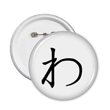 Imagem de Broche de personagem japonês Hiragana WA Broche Emblema Botão Decoração Acessório 5 peças