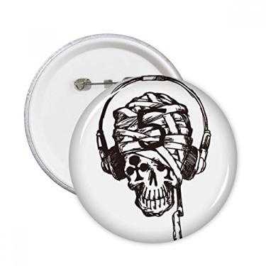 Imagem de Fone de ouvido l estampa musical ilustrar pinos redondos crachá botão emblema acessório decoração 5 peças