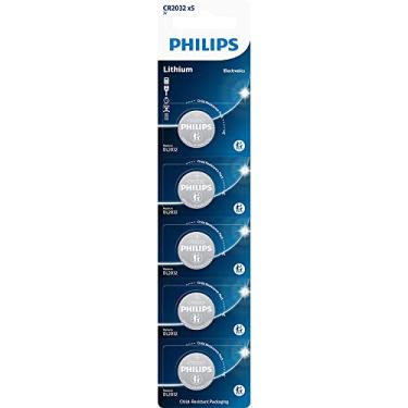 Imagem de Bateria Philips do tipo moeda CR2032 3V lítio com pack 5 unidades CR2032P5B/59
