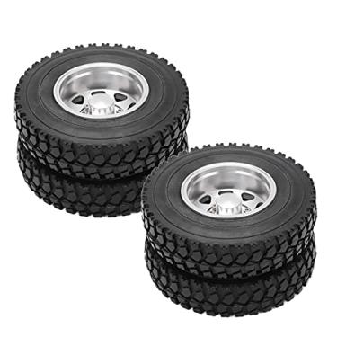 Imagem de Cosiki Aros do cubo da roda traseira, aro do cubo da roda traseira de liga metálica leve para reboque RC (prata)