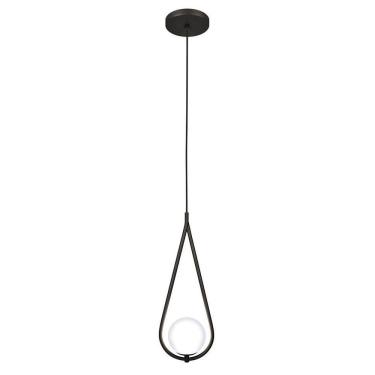 Imagem de Luminária Lustre Teto Pendente Gota Globo Vidro Sala Preto