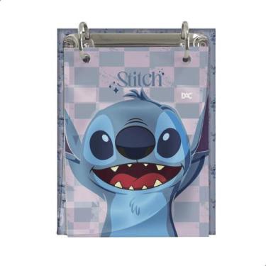 Imagem de Mini Caderno Argolado Vertical 80 Fichas Disney Stitch - Dac