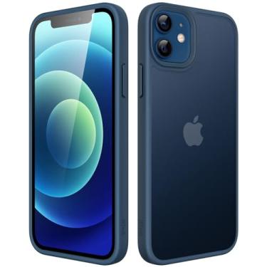 Imagem de JETech Capa Fosca para iPhone 12 Mini 5,4 Polegadas, Case Proteção Contra Quedas à Prova de Choque, Capinha Traseira Translúcida Fosca para Telefone, Anti-Impressão Digital (Azul-Tempestade)