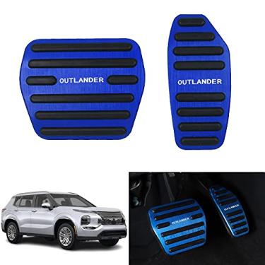Imagem de Kakash Acessórios interiores personalizados para Mitsubishi Outlander 2022 2023 PHEV 2023 2024 liga de alumínio capas de pedal de acelerador a gás, antiderrapante sem perfuração pastilhas de pedal de