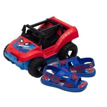 Imagem de Sandália Infantil Grendene Homem Aranha Buggy Azul-Masculino