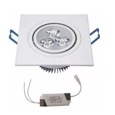 Imagem de Lâmpada led 3w spot quadrado embutir branco quente bivolt