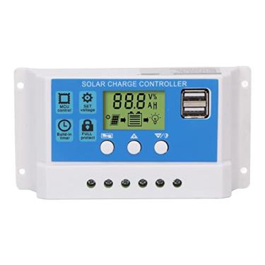 Imagem de Controlador de Carga Solar, Regulador de Bateria Inteligente, Porta USB, Display LCD, Proteção de Conexão Reversa PWM Trifásica para Uso Doméstico, Industrial (10A)
