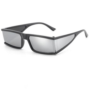 Imagem de VFDHN Vintage multi lentes óculos de sol feminino masculino hip hop retângulo óculos de sol feminino colorido quadrado óculos, 1,um tamanho