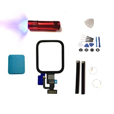 Imagem de Kit de reparo de tela compatível com Apple Watch Series 6 - Substituição do digitalizador de toque da lente de vidro externa frontal (44 mm com digitalizador)