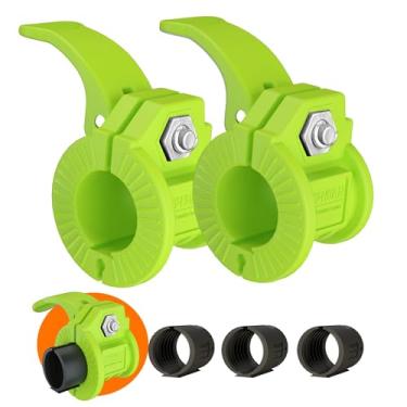 Imagem de ZY-HUAN Clipes de barra Grampos de barra de 2,5 cm Grampos de peso de liberação rápida de 2,3 a 3 cm para barras Grampos de barra olímpicos ajustáveis em vários tamanhos (verde)