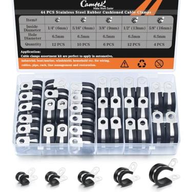 Imagem de Kit sortido de 44 peças de braçadeiras de cabo, tubo de almofada de borracha de aço inoxidável Camtek Braçadeiras de mangueira de linha de combustível acolchoada de borracha tubulação de ar - 5