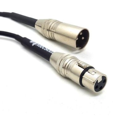 Imagem de Cabo XLR Macho x XLR Fêmea 5 Metros Mecsom Profissional