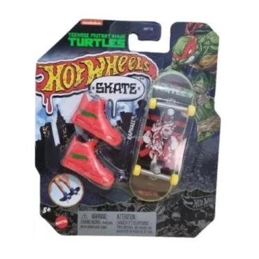 Imagem de Hot Wheels Skate de Dedo com Tenis Tartarugas Ninja Mattel HMY18, Raph