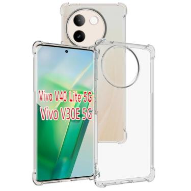 Imagem de USTIYA Capa para Vivo V40 Lite 5G / V30e 5G TPU transparente quatro cantos capa de proteção de grau militar transparente macia