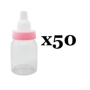 Imagem de Kit 50 Mini Mamadeira Lisa Rosa Para Lembrancinha - lynx produções
