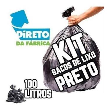 Imagem de Saco De Lixo 100 Litros 300 Un Preto Reforçado - HIGIPACK