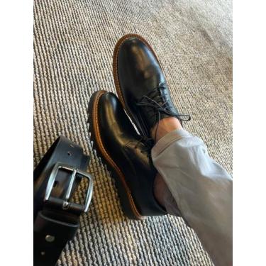 Imagem de Kit Sapato Social Em Couro Tratorado Masculino Moderno + Cinto Couro -