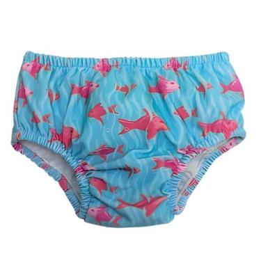 Imagem de Biquini fralda de banho e piscina reutilizável FPU 50+ Peixinho Rosa 1