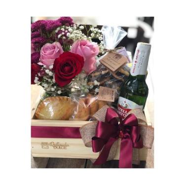 Imagem de Caixa Box Cesta Feira e Flores Bandeja Madeira Pinus cru caixote alto 