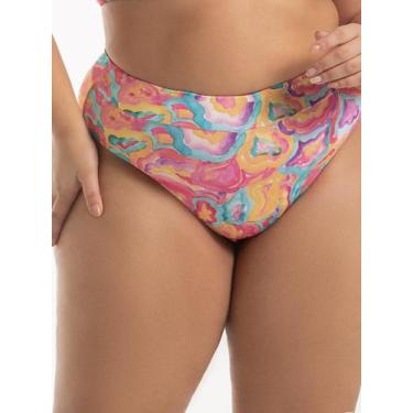 Imagem de Calcinha de Biquíni Sunquíni Estampada - Cor De Cacau, GG, Tie dye