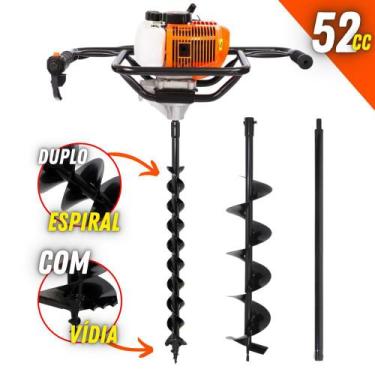 Imagem de KIT Perfurador de Solo Vulcan VPS520-S Broca 80x15cm + Kawashima Extra