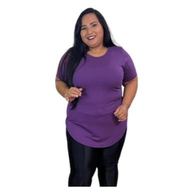 Imagem de Blusa plus size basica tapa bumbum rf:08 - momento confecções, Roxo