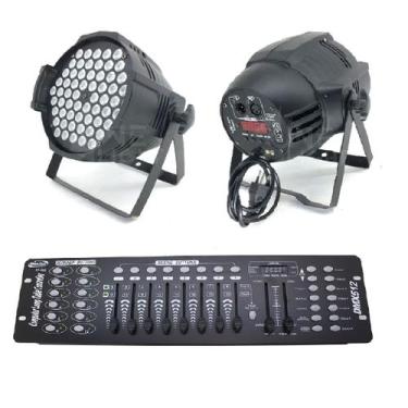 Imagem de Kit 2 par led rgbwa 60 leds e 3w  + maq. fumaça 300w - BRIVAX / ONE LI