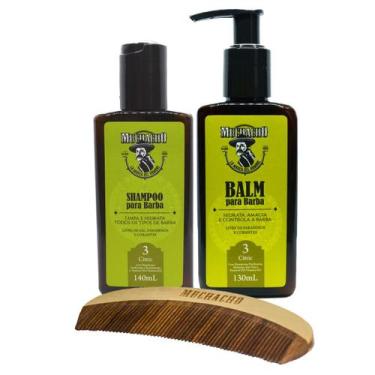 Imagem de Kit Shampoo para Barba + Balm para Barba + Pente Curvo - Muchacho Citr