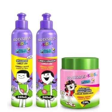 Imagem de Kit Bio Extratus Kids Liso Sh + Condic + Masc 250ml