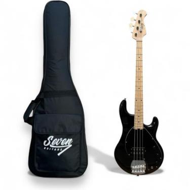 Imagem de ContraBaixo Seven Music 4 Cordas BK Preto SBM47 C/Bag - Seven Guitars