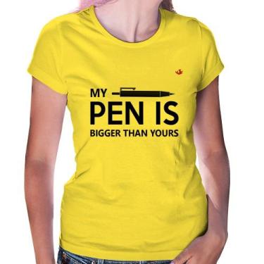 Imagem de Baby Look My pen is bigger than yours - Foca na Moda, Amarelo, P