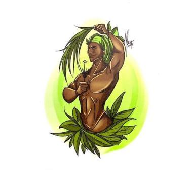 Imagem de Adesivo de vinil impermeável Ossaim 10 x 13 cm - Lua Mística - 100% Or