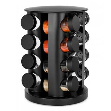 Imagem de Porta Tempero Giratório -base Inox- 16 Potes -dolce Home