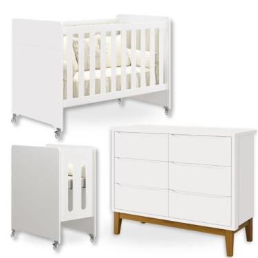 Imagem de Quarto Bebê Berço Evolution 4 em 1 + Cômoda 6 Gavetas - Reller Móveis 