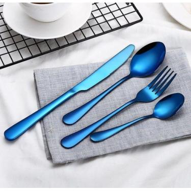 Imagem de Faqueiro Com 16 Peças Talheres Azul - Blue TOP - REQUINTE