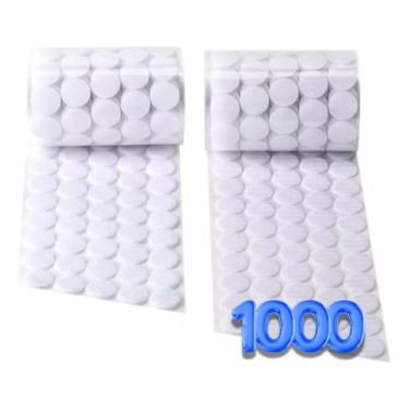 Imagem de Fecho de Contato Adesivo Redondo, 15mm, 1.000 Pares, Branco Super Adesivo